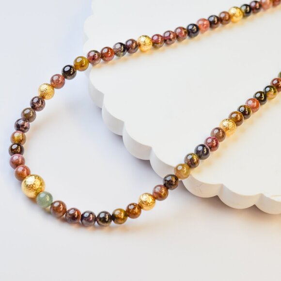 Tourmaline & Gold Accent Necklace 15-17" - Picture 8 of 9